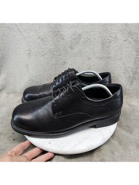 Rockport Shoes Mens Size 9.5 Margin Black Leather Lace Up Oxford *Read*